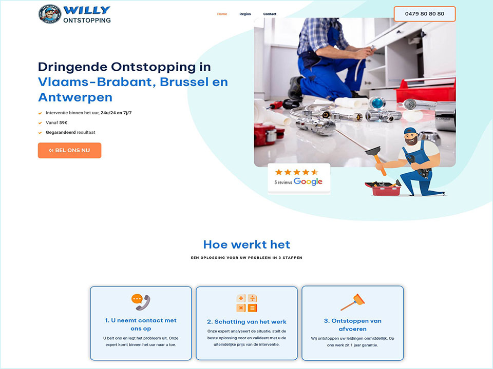 aannemers rioleringswerken Willebroek | Willy Ontstopping